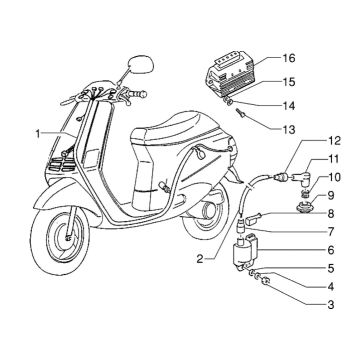 Faisceau de câbles - Régulateur-H.T. Bobine Piaggio Zip RST