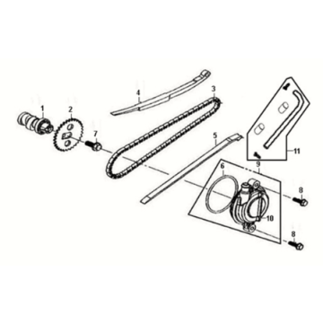 Culasse d'arbre à cames avec couvercle latéral Sym Fiddle III 50 E3