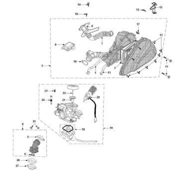 Boîte à air  carburateur Peugeot Tweet 4 temps