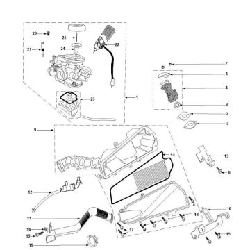 Boîte à air  carburateur Peugeot Vivacity 3 4 temps