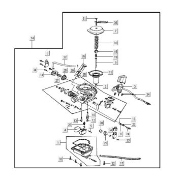 Carburateur Agility City 16" 150 4T AC