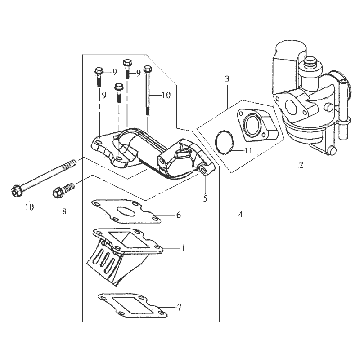 Carburateur Sym DD 50 2T AC bleu