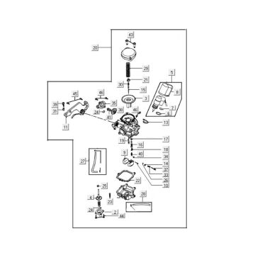 Pièces de carburateur Keihin 16 mm à 4 vitesses-Onderdelen-carburateur-Keihin-16-5-mm-4-takt