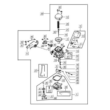 Carburateur Kymco Agility 10' 4 temps orange sportif