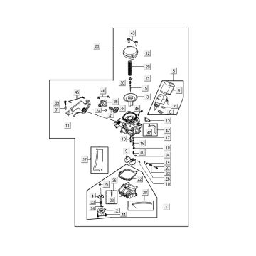 Carburateur Kymco Agility 12' 4 temps bleu sportif