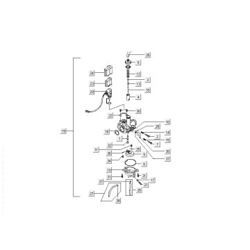 Carburateur Kymco DJ 50 2T AC argent