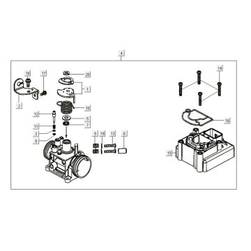 Carburateur Kymco Like 200i 4T AC noir