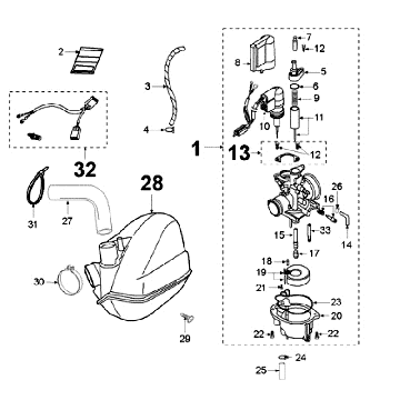 Carburateur Peugeot Jet Force LC noir