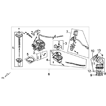 Carburateur Sym Orbit II (WH8018P) blanc