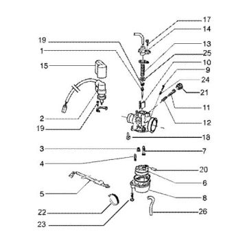 Carburateur Dell'Orto Gilera Runner FXR 180 2T LC