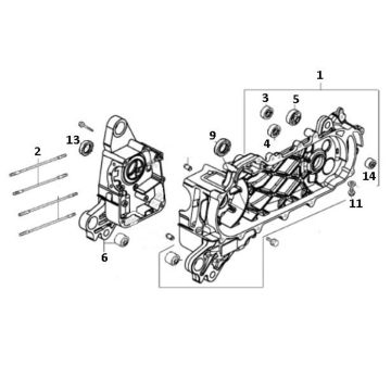 Carter gauche AGM VX 50i 4T AC