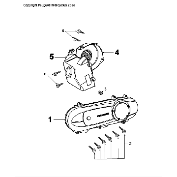 Carter moteur Peugeot Speedfight 4 LC noir/bleu
