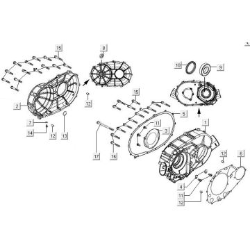 Couvercle de carter rechts Kymco MXU 400 4T AC
