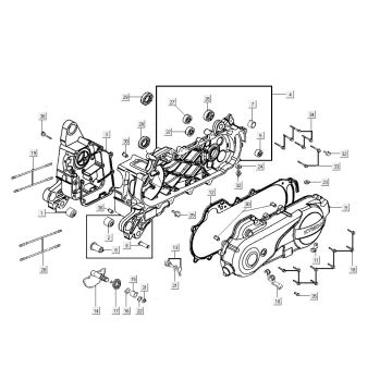 Carter Kymco Agility FR 12 4 temps euro4 bleu-Carter Kymco Agility FR 12 4-takt euro4 blauw