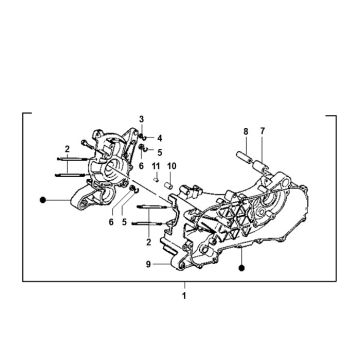 Carter moteur Piaggio Typhoon 98-2005 2 temps