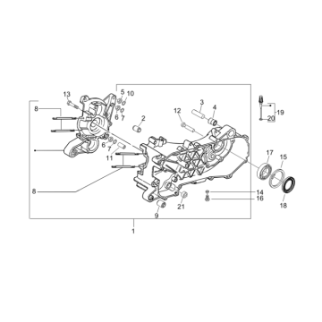 Carter moteur Piaggio Zip 50 SP 2006-2013