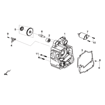Carter moteur à droite/démarrage à droite Sym Joymax 125I ABS