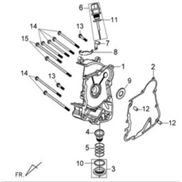 Carter à droit/ démarrage du moteur Sym X'PRO 125