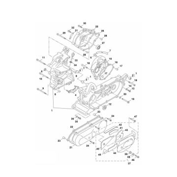 Carter moteur Yamaha Aerox 4 temps 2014