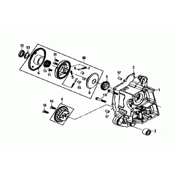 PIÈCE DE CARTER SÈCHE/POMPE POUR SYM Orbit II Euro 4 gris mat