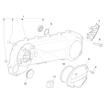 Couvercle de carter Vespa Sprint 50 2T AC