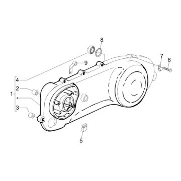 Couvercle de carter Piaggio Fly 50 2T AC