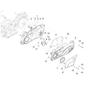 Couvercle de carter Piaggio Beverly 300 HPE 4V ABS Euro 5 2021-2022