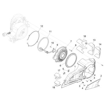 Couvercle de carter moteur Vespa Electrica 45 KM/H E5 2021 (EMEA)