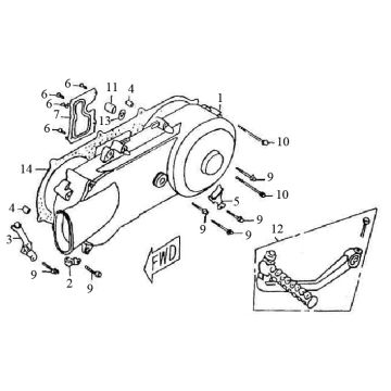 Couvercle de carter BTC Grande Retro 125 4T AC