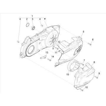 Couvercle de carter moteur pour la Vespa GTS 300 HPE 4T 4V IE ABS E4 2019 (EMEA)