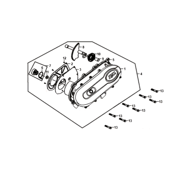 Couvercle de carter, pièce 1 Sym Jet 14