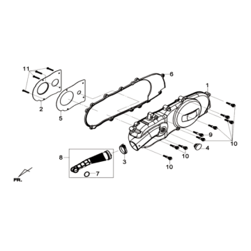 Cache carter gauche Sym Joymax 125I ABS