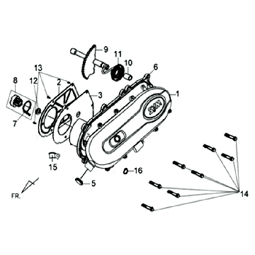 Cache carter blanc pour Sym Orbit II (WH8018P)