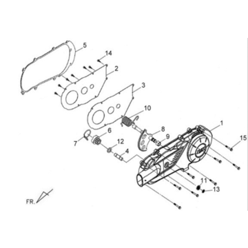 Cache carter gauche Sym X'PRO 125