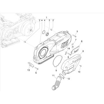Couvercle de carter moteur Vespa GTS 125 4 temps IE ABS Euro4 2016-2018