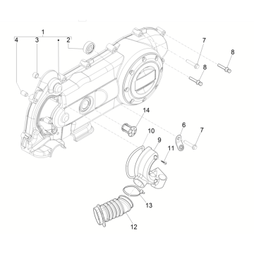 Couvercle de carter Vespa Sprint 4 temps et 3 soupapes (injection euro5 IGET)