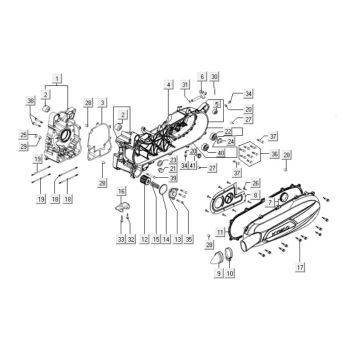 Carter - Couvercle de carter Kymco Downtown 125i 4T LC