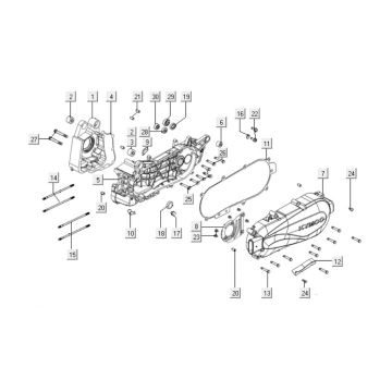 Carter - Couvercle de carter Kymco People One 125i 4T AC
