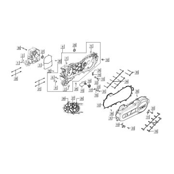 Couvercle de kick start Kymco People S 4 temps Elegance marron