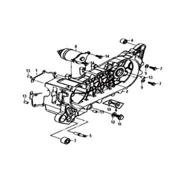 Demi-carter gauche - Démarreur Sym Orbit II 50 AC Euro 4