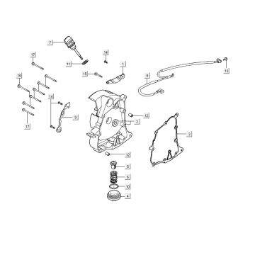 Carter - Jauge d’huile - Filtre à huile Kymco Agility 16"+ 125 4T AC métallisé mat argent