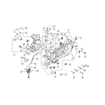 Moitiés de carter moteur Kymco Dink AC 2 temps Silver