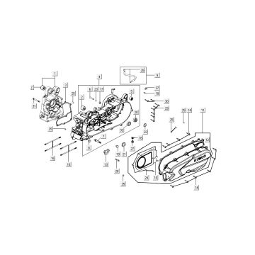 Moitiés de carter moteur Kymco New Sento 4 temps 50i or