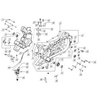 Pompe à huile de carter Kymco Super9 2t lc o.m noir mat-argent