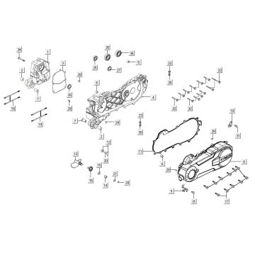 Carter moteur Kymco Agility 16'+ 4t bleu métallique mat