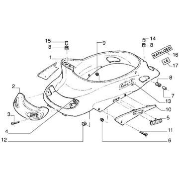 Porte-bagages Piaggio Liberty 2 temps jusqu'à 2005
