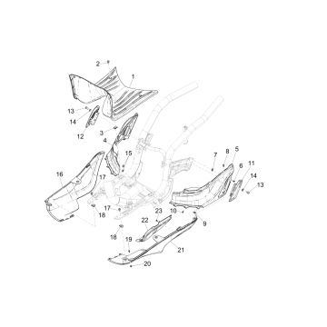 Couvercle central - MarchepiedPiaggio Liberty 50 4 temps (IGET Euro 4)