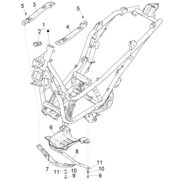 Cadre Piaggio Beverly 300 HPE 4V ABS Euro 5 2021-2022