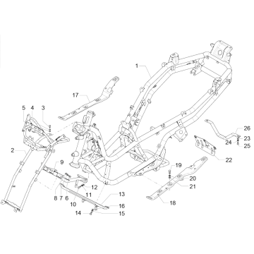 Cadre Piaggio MP3 350 Maxi Sport ABS Euro 4 2018-2020