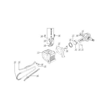 Cylindre - Piston - Vilebrequin Kymco Super8 50 4T AC 2009→ noir